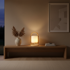Cordless Dimmable Battery Table Lamp — Linen Shade Indoor Decorative