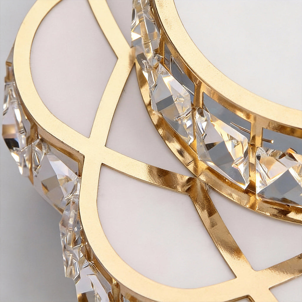 Crystal Electroplated Warm White LED Flush Mount Ceiling Light — Elegant