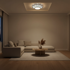 Crystal Electroplated Warm White LED Flush Mount Ceiling Light — Elegant