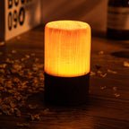 PineGlow | Stylish Modern Cordless Wood Grain Table Lamp 8