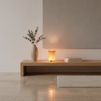 Cylindrical Wood Grain Touch Control Cordless LED Table Lamp — Modern