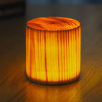 PineGlow | Stylish Modern Cordless Wood Grain Table Lamp 4