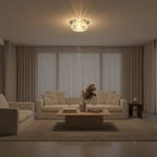 Geometric Crystal Warm White LED Flush Mount Ceiling Light — Elegant