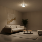 Geometric Crystal Warm White LED Flush Mount Ceiling Light — Elegant