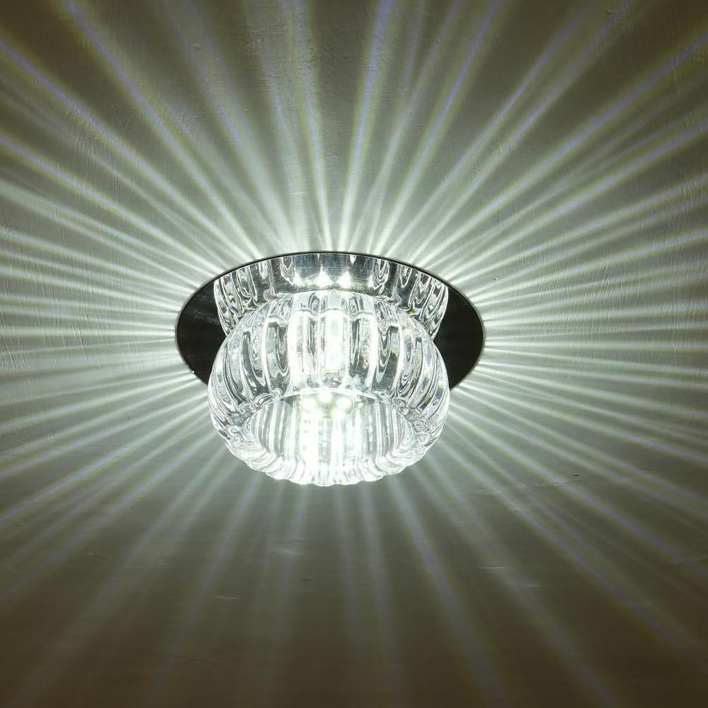 Geometric Crystal Warm White LED Flush Mount Ceiling Light — Elegant