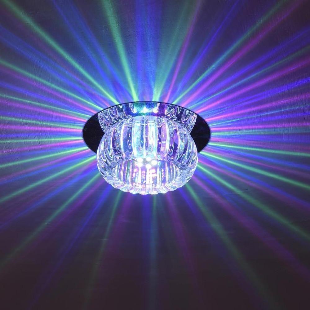 Geometric Crystal Warm White LED Flush Mount Ceiling Light — Elegant