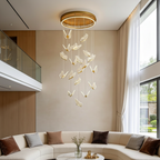 Gold Acrylic Butterfly 3-Light Chandelier — Warm White Dimmable Modern