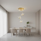 Gold Acrylic Butterfly 3-Light Chandelier — Warm White Dimmable Modern