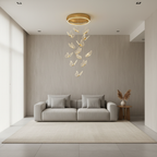 Gold Acrylic Butterfly 3-Light Chandelier — Warm White Dimmable Modern