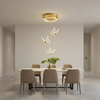 Gold Acrylic Butterfly 3-Light Chandelier — Warm White Dimmable Modern