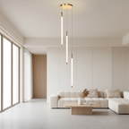 Gold Acrylic Spiral 3-Light Adjustable Chandelier — Contemporary Modern