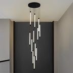 Gold Acrylic Spiral 3-Light Adjustable Chandelier — Contemporary Modern