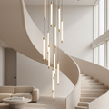 Gold Acrylic Spiral 3-Light Adjustable Chandelier — Contemporary Modern