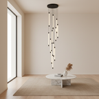 Gold Acrylic Spiral 3-Light Adjustable Chandelier — Contemporary Modern