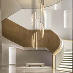 Gold Acrylic Spiral 3-Light Adjustable Chandelier — Contemporary Modern