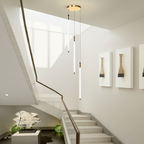Gold Acrylic Spiral 3-Light Adjustable Chandelier — Contemporary Modern