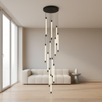 Gold Acrylic Spiral 3-Light Adjustable Chandelier — Contemporary Modern
