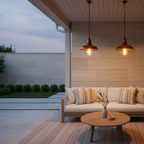 Gold Bronze Industrial Outdoor Pendant Light — E27 Garden Hanging Lamp