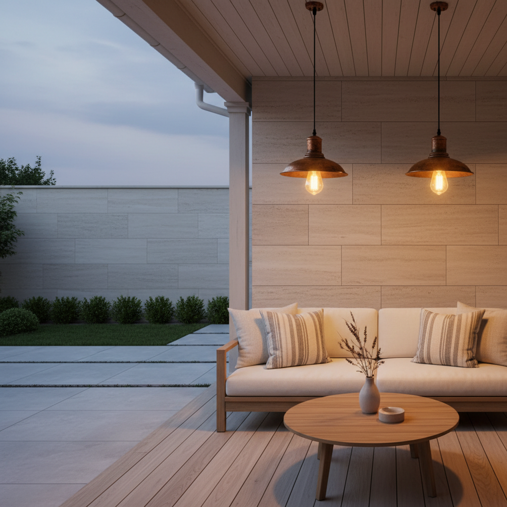 Gold Bronze Industrial Outdoor Pendant Light — E27 Garden Hanging Lamp