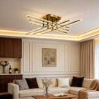 Gold Cross 8-Light 3-Step Dimmable LED Flush Mount Ceiling Light