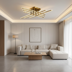 Gold Cross 8-Light 3-Step Dimmable LED Flush Mount Ceiling Light