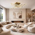 Gold Cross 8-Light 3-Step Dimmable LED Flush Mount Ceiling Light