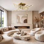 Gold Cross 8-Light 3-Step Dimmable LED Flush Mount Ceiling Light
