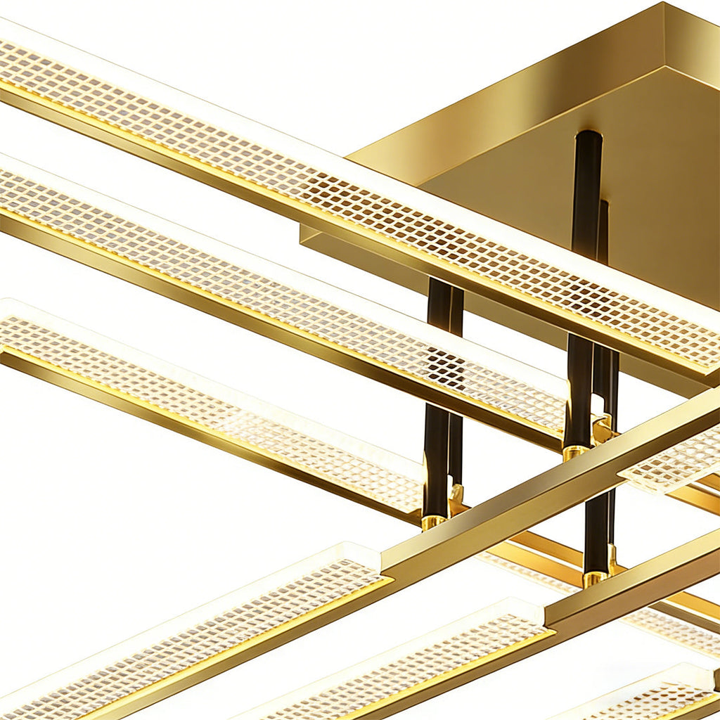 Gold Cross 8-Light 3-Step Dimmable LED Flush Mount Ceiling Light