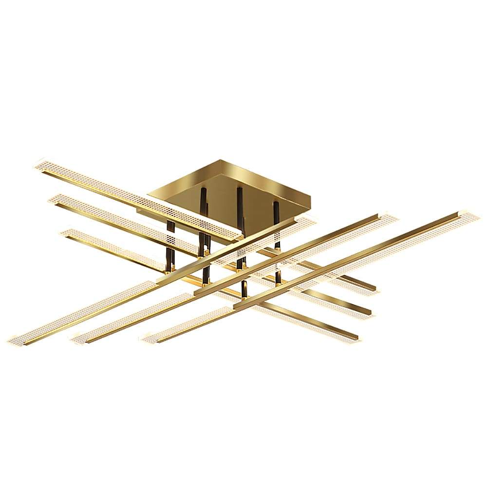 Gold Cross 8-Light 3-Step Dimmable LED Flush Mount Ceiling Light