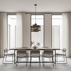 Gold Iron Ribbon E27 Kitchen Pendant Light — Industrial Hardwired Metal