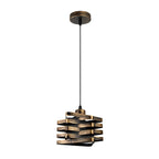 Gold Iron Ribbon E27 Kitchen Pendant Light — Industrial Hardwired Metal