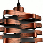 Gold Iron Ribbon E27 Kitchen Pendant Light — Industrial Hardwired Metal
