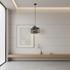 Gold Iron Ribbon E27 Kitchen Pendant Light — Industrial Hardwired Metal