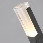 Grey Aluminium Square LED Outdoor Bollard Light — Minimalist Modern