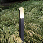 Grey Aluminium Square LED Outdoor Bollard Light — Minimalist Modern