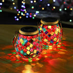 MosaicGlow | Vibrant Handcrafted Solar Glass Outdoor Lantern 2