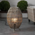 Handmade Rattan Waterproof Outdoor Floor Lamp — Patio Balcony Modern LED
