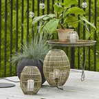 Handmade Rattan Waterproof Outdoor Floor Lamp — Patio Balcony Modern LED