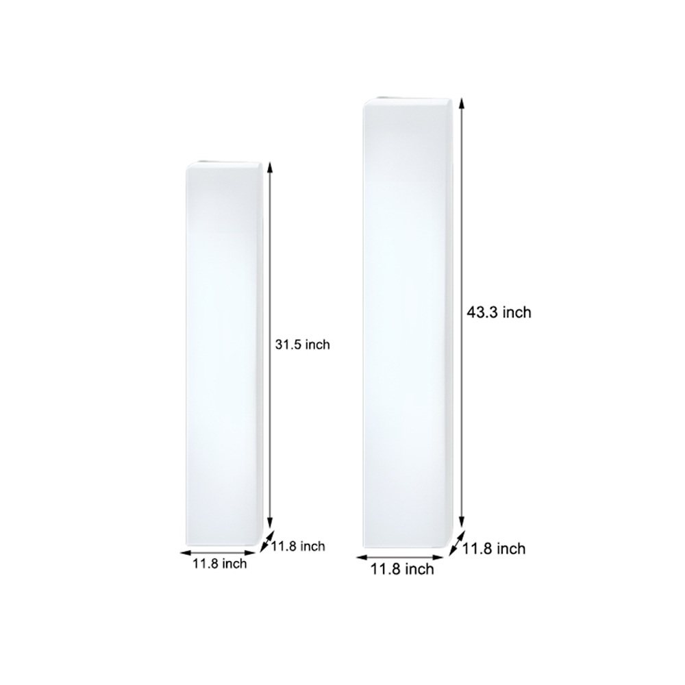 Hardwired RGB Remote Control Outdoor Floor Lamp — Square Modern Design