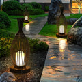 Industrial Caged Stainless Steel Outdoor Garden Floor Lamp — Waterproof
