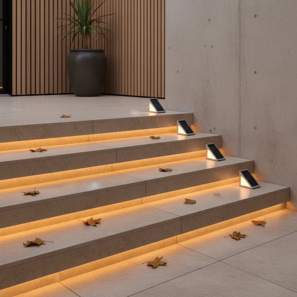 IP65 Warm White LED Outdoor Step Light — Low Profile Modern Garden