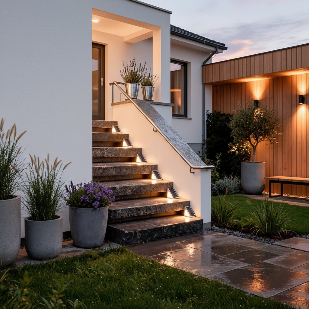 IP65 Warm White LED Outdoor Step Light — Low Profile Modern Garden