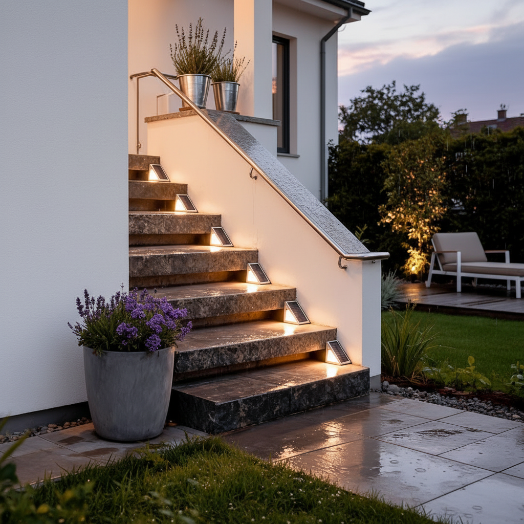 IP65 Warm White LED Outdoor Step Light — Low Profile Modern Garden