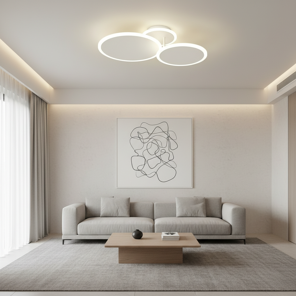 Matte Black 3-Light Energy Efficient Dimmable LED Flush Mount Light