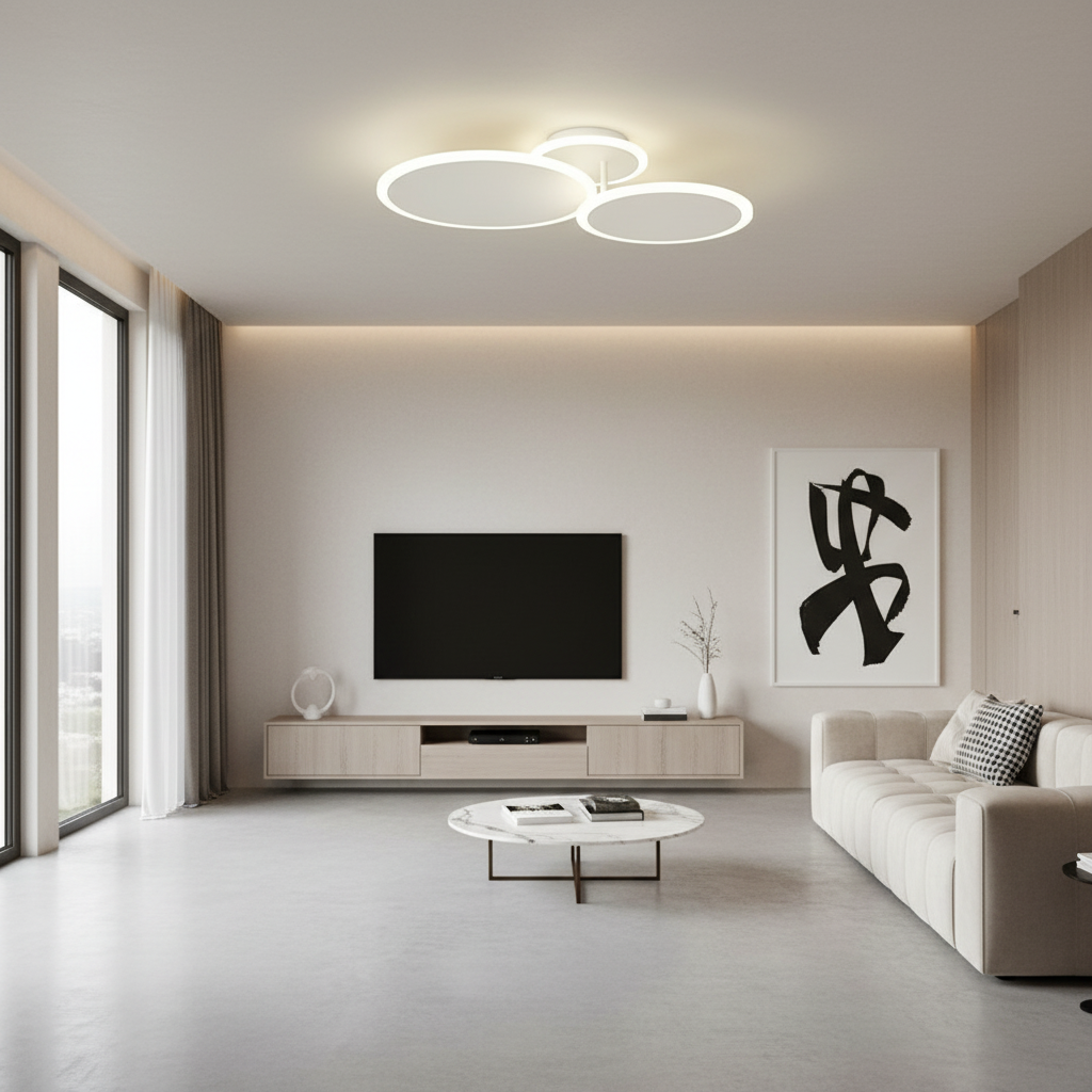 Matte Black 3-Light Energy Efficient Dimmable LED Flush Mount Light