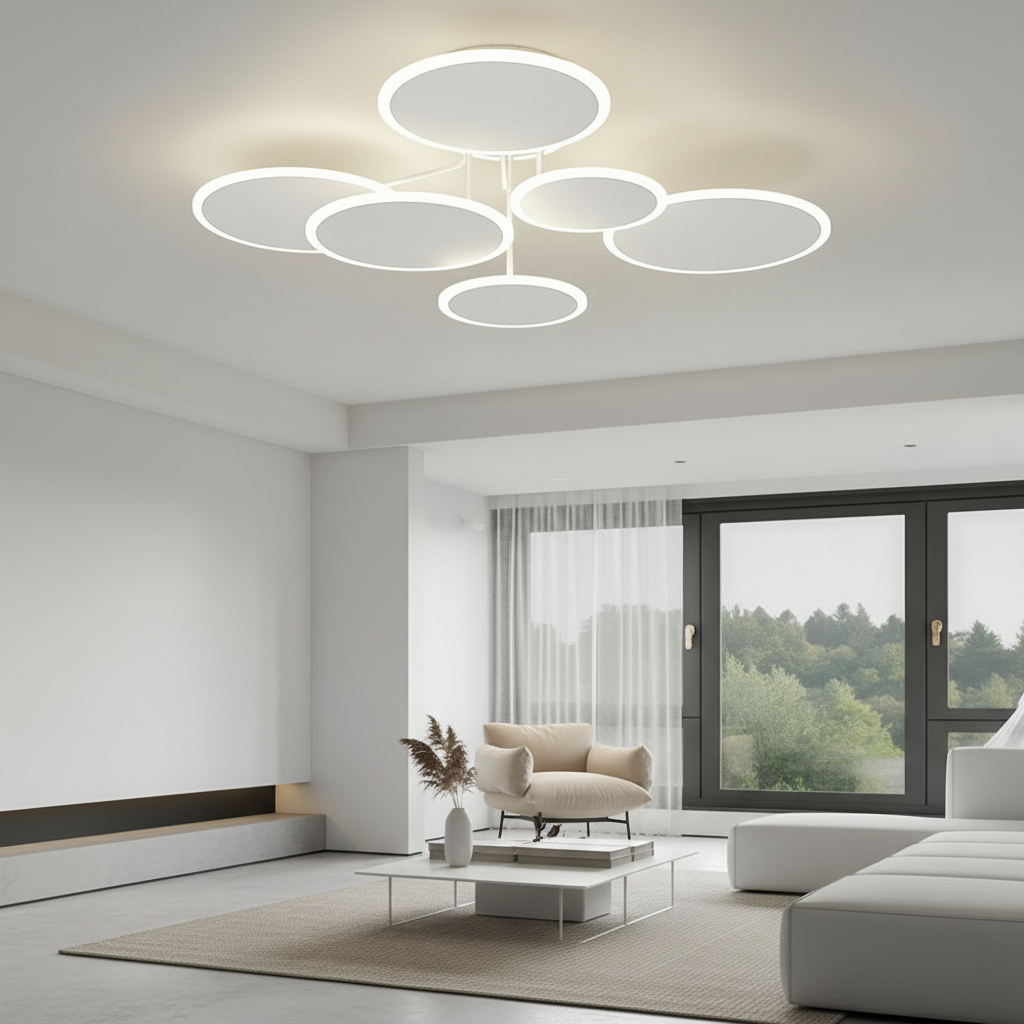 Matte Black 3-Light Energy Efficient Dimmable LED Flush Mount Light