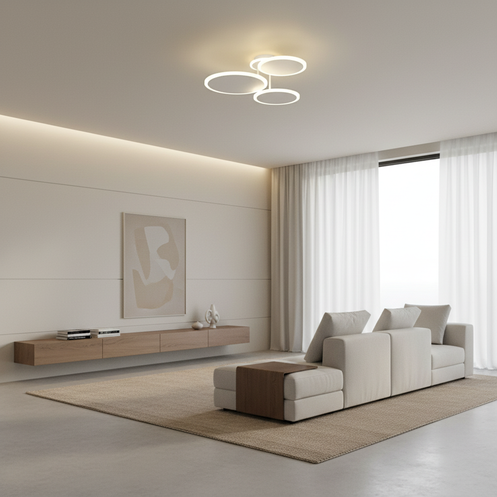 Matte Black 3-Light Energy Efficient Dimmable LED Flush Mount Light