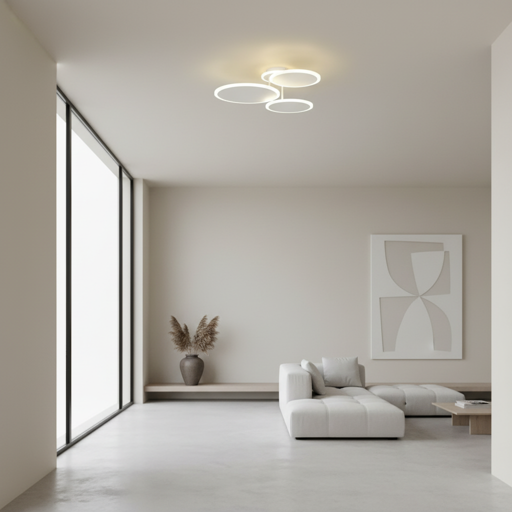 Matte Black 3-Light Energy Efficient Dimmable LED Flush Mount Light