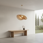 Natural Bamboo Arch Pendant Light — LED Kitchen Rustic Ceiling Fixture