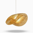 Natural Bamboo Arch Pendant Light — LED Kitchen Rustic Ceiling Fixture